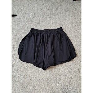 Love Tree Comfy Lounge Flowy Pull-On Black High Rise Shorts Size Large